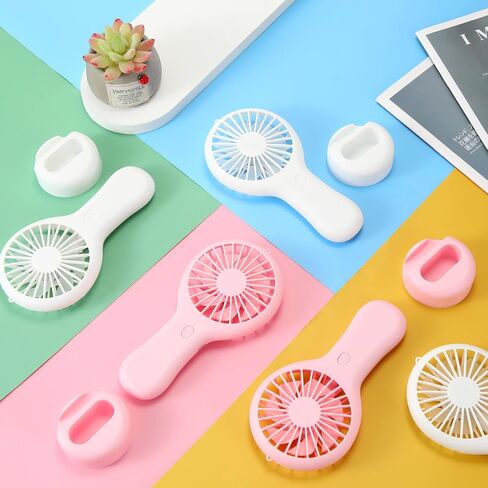 Woanger 60 Pack Mini Handheld Fan Bulk USB Electric Fan with Data Cable and Mounting Base Rechargeable3 Speed Hand Held Fan Personal Travel Fan Desk Fan Small Electric Fan Summer Travel Gift in Saudi Arabia
