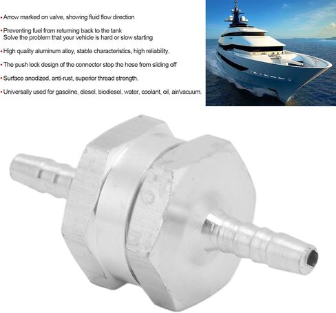 Non Return One Way Check Valve Aluminum Alloy Universal for Fuel Gasoline Oil Petrol Water (4mm) in Saudi Arabia