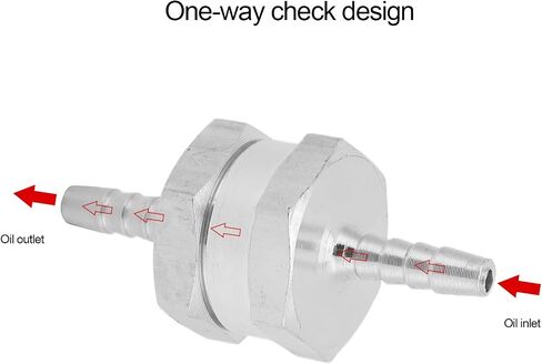 Non Return One Way Check Valve Aluminum Alloy Universal for Fuel Gasoline Oil Petrol Water (4mm) in Saudi Arabia
