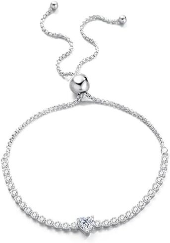 14K Gold Heart Cut Diamond Tennis Bracelet | 0.5 Carat VVS2, Adjustable | Romantic Symbolic Gift for Her in Kuwait