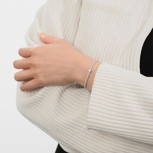 14K Gold Heart Cut Diamond Tennis Bracelet | 0.5 Carat VVS2, Adjustable | Romantic Symbolic Gift for Her in Kuwait