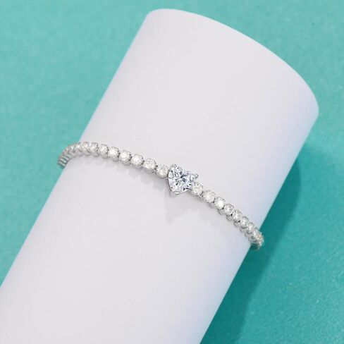 14K Gold Heart Cut Diamond Tennis Bracelet | 0.5 Carat VVS2, Adjustable | Romantic Symbolic Gift for Her in Kuwait