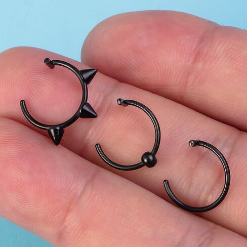 3Pcs 14G T-Shaped Fake Lip Rings for Women Men Stainless Steel Clip On Non Piercing Lip Rings Nose Septum Rings Fake Lip Piercing Jewelry in Saudi Arabia