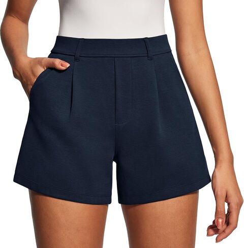 IUGA Womens Dress Shorts for Women High Waisted Trouser Summer Business Womens Dressy Casual Pleated Wide Leg Shorts in Kuwait