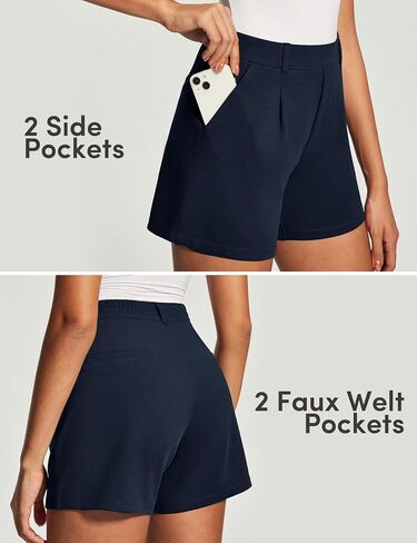 IUGA Womens Dress Shorts for Women High Waisted Trouser Summer Business Womens Dressy Casual Pleated Wide Leg Shorts in Kuwait