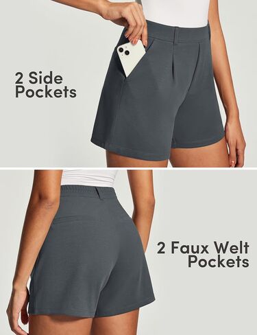IUGA Womens Dress Shorts for Women High Waisted Trouser Summer Business Womens Dressy Casual Pleated Wide Leg Shorts in Kuwait