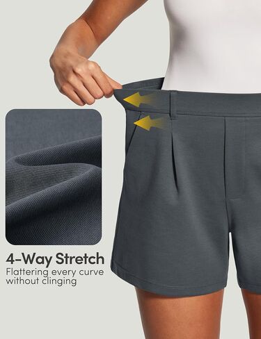 IUGA Womens Dress Shorts for Women High Waisted Trouser Summer Business Womens Dressy Casual Pleated Wide Leg Shorts in Kuwait