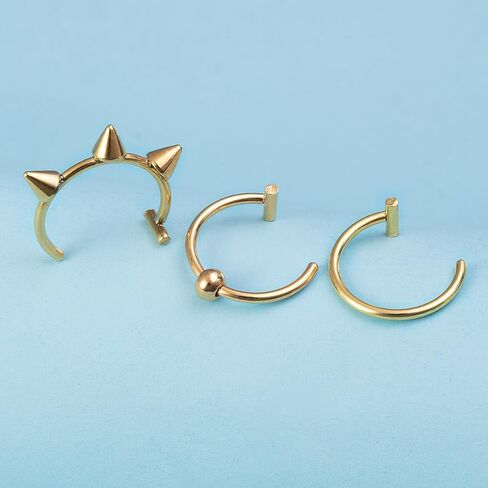 3Pcs 14G T-Shaped Fake Lip Rings for Women Men Stainless Steel Clip On Non Piercing Lip Rings Nose Septum Rings Fake Lip Piercing Jewelry in Saudi Arabia