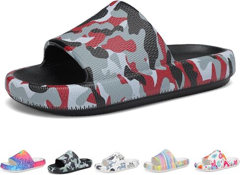 Boys and Girls Cloud Wide Slides for Kids – Non-Slip Summer Slippers Lightweight Beach, Pool, and Indoor Shower Sandals in Kuwait