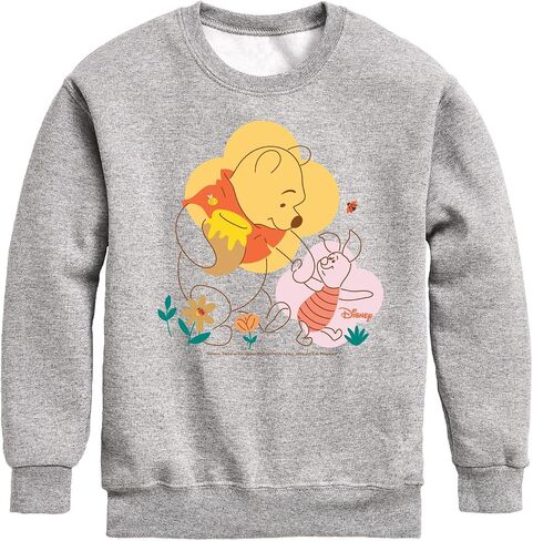 Disney Winnie The Pooh - Piglet and Pooh Go On a Journey - Toddler and Youth Crewneck Fleece Sweatshirt in Saudi Arabia
