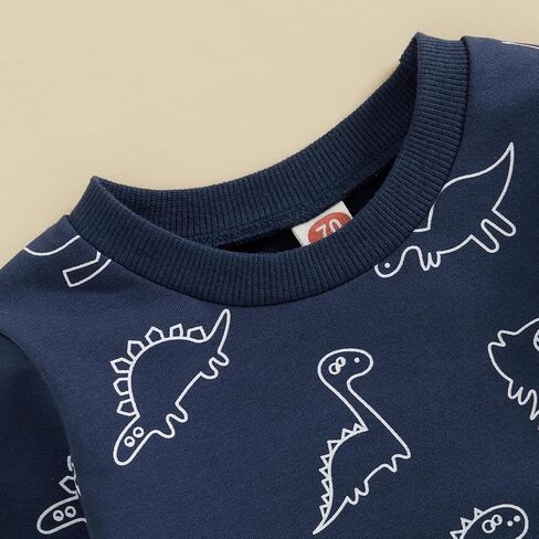 Little Boys Long Sleeve Dinosaur Sweatshirt Pullover Shirt Casual Crewneck Oversized Sweatshirt Fall Winter Clothes in Saudi Arabia