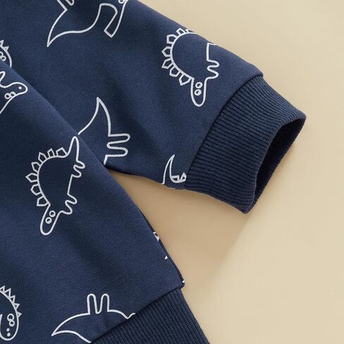 Little Boys Long Sleeve Dinosaur Sweatshirt Pullover Shirt Casual Crewneck Oversized Sweatshirt Fall Winter Clothes in Saudi Arabia