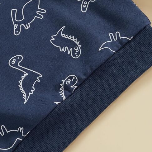 Little Boys Long Sleeve Dinosaur Sweatshirt Pullover Shirt Casual Crewneck Oversized Sweatshirt Fall Winter Clothes in Saudi Arabia