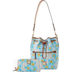 Dooney & Bourke Plumeria Drawstring Bucket Bag/Zip Around Wallet Bundle in Saudi Arabia