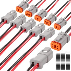 Deutsch Connector Waterproof, 18 AWG DT Automotive Electrical Connector Male and Female Wire Connectors for Car Truck Boat, Dt Connector (2 Pin 6 Kits) in Saudi Arabia