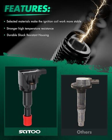 SCITOO 4 ignition coils + 4 iridium Spark Plugs,for Honda Fit 1.5L 2007-2008 UF581 IGC0053 C1578 in Kuwait