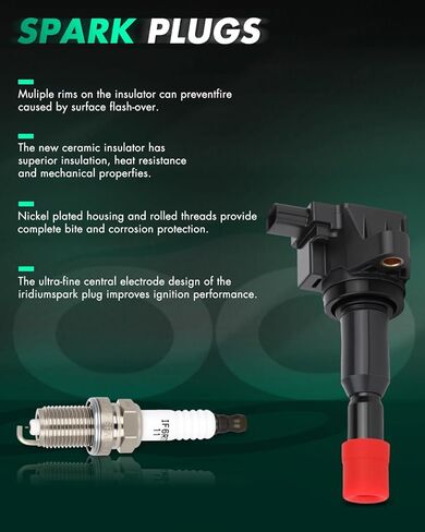 SCITOO 4 ignition coils + 4 iridium Spark Plugs,for Honda Fit 1.5L 2007-2008 UF581 IGC0053 C1578 in Kuwait