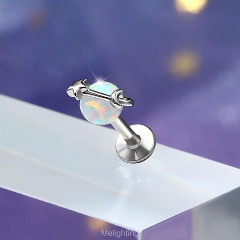 Meiighting 16g الخيط الداخلي Tragus ثقب المجوهرات الفولاذ المقاوم للصدأ 316L OPAL الحلزونيك قرط الكوكب الفص الغضروف in Saudi Arabia