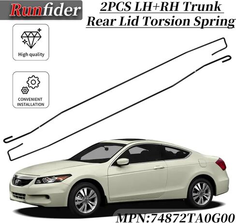 2PCS LH&RH Trunk Rear Lid Torsion Spring Fit for Honda Accord 2008 2009 2010 2011 2012 Replace 74872TA0A00 74872TA0G00 in Kuwait