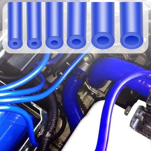 Vacuum Hose Automotive Kit 6PCS 5FT, 1/8" 5/32" 3/16" 1/4" 5/16" 3/8" Blue Tubings With Color-Matched Connectors 128PCS, High Performance 130PSI Silicone Vacuum Lines Automotive Kit in Kuwait