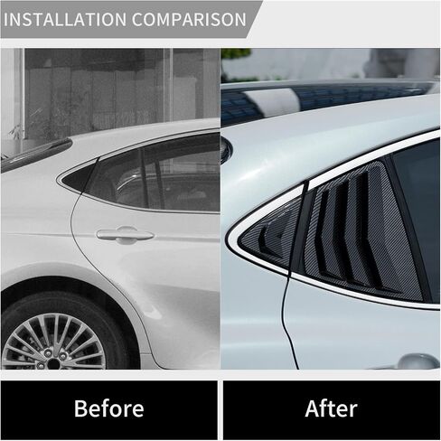 Rear Side Window Louvers Fit for Toyota Camry 9th Gen 2024 2025, Racing Style Sport ABS Air Vent Scoop Shades Cover Trim Blinds, Exterior Accessories, 2 PCS (Glossy Black) in Kuwait