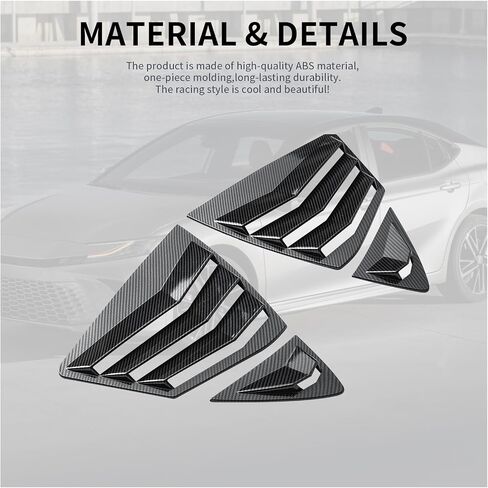 Rear Side Window Louvers Fit for Toyota Camry 9th Gen 2024 2025, Racing Style Sport ABS Air Vent Scoop Shades Cover Trim Blinds, Exterior Accessories, 2 PCS (Glossy Black) in Kuwait