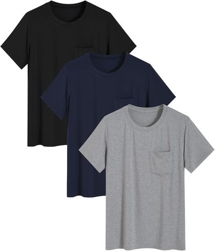 Latuza Men's Bamboo Viscose Pajama Top Short Sleeve Cooling Sleep Shirt in Saudi Arabia