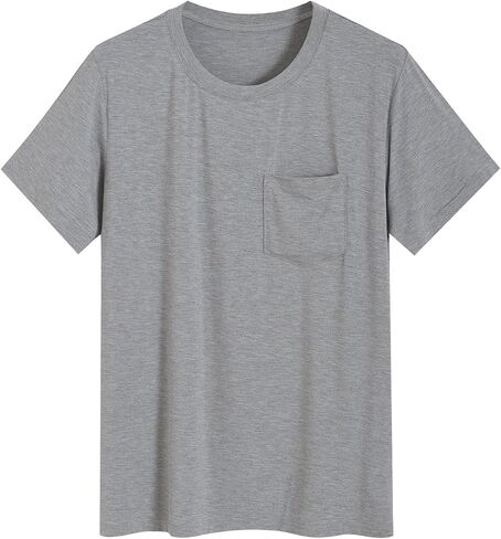 Latuza Men's Bamboo Viscose Pajama Top Short Sleeve Cooling Sleep Shirt in Saudi Arabia
