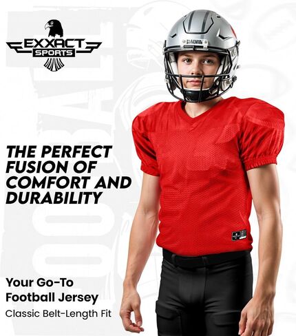Exxact Sports Boys Football Practice Jersey - Pro-Style, Lightweight & Breathable Mesh Youth Football Jersey for Kids in Saudi Arabia