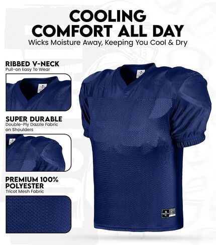 Exxact Sports Boys Football Practice Jersey - Pro-Style, Lightweight & Breathable Mesh Youth Football Jersey for Kids in Saudi Arabia