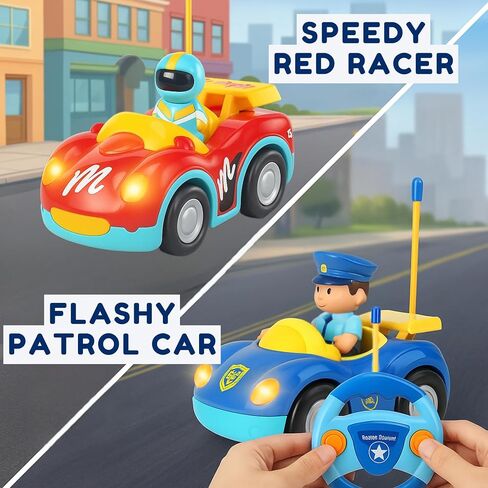 Liberty Imports My First Cartoon RC Remote Control Cars for Toddlers Ages 1-3, Radio Control Toy for Baby, Kids 18 Months+ (Police Car) in Saudi Arabia