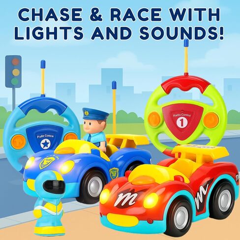 Liberty Imports My First Cartoon RC Remote Control Cars for Toddlers Ages 1-3, Radio Control Toy for Baby, Kids 18 Months+ (Police Car) in Saudi Arabia
