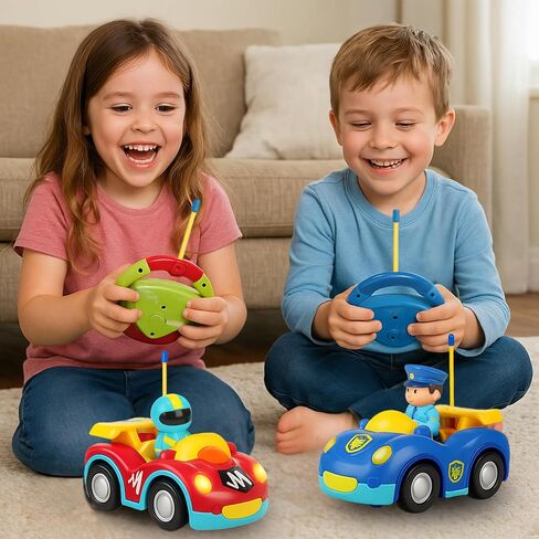 Liberty Imports My First Cartoon RC Remote Control Cars for Toddlers Ages 1-3, Radio Control Toy for Baby, Kids 18 Months+ (Police Car) in Saudi Arabia