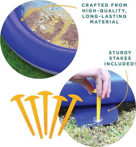 Stargo 2 Person Slide Backyard Water Fun Slip Down and Slide - 25 Feet x 6 Feet Waterslide with Sprinkler and Inflatable Body Boards for Kids - Outdoor Summer Toy in Kuwait