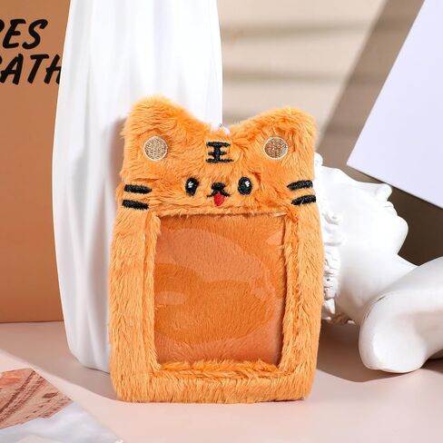 Plush Photocard Holder, Cartoon Plush Card Holder Keychain Cute Tiger ID Card Holder Card Protector Cover Sleeve for Kpop Idol Photo Card, ID Badge, Credit Card in Saudi Arabia