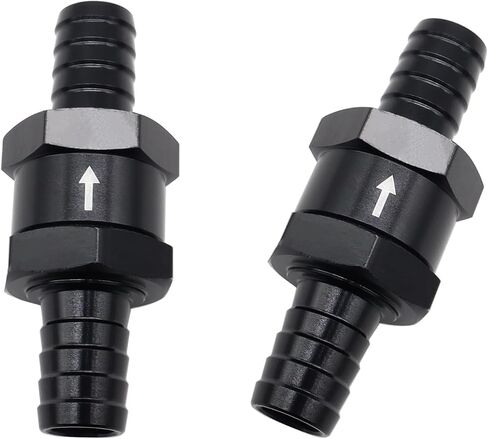 1/2" Fuel Check Valve unidirectional inline connection 2PCS Non Return for Fuel Line Oil Petrol Diesel(12MM Black) in Saudi Arabia