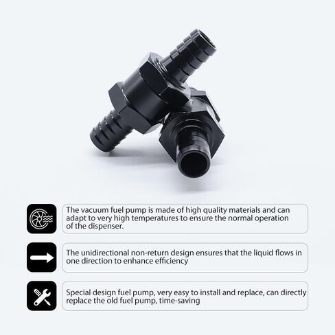 1/2" Fuel Check Valve unidirectional inline connection 2PCS Non Return for Fuel Line Oil Petrol Diesel(12MM Black) in Saudi Arabia