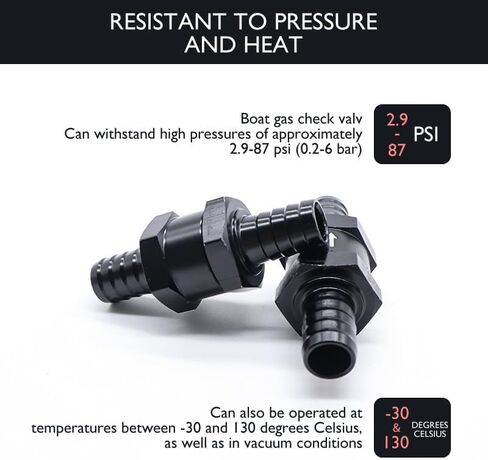 1/2" Fuel Check Valve unidirectional inline connection 2PCS Non Return for Fuel Line Oil Petrol Diesel(12MM Black) in Saudi Arabia