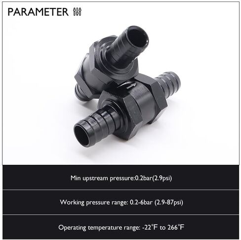 1/2" Fuel Check Valve unidirectional inline connection 2PCS Non Return for Fuel Line Oil Petrol Diesel(12MM Black) in Saudi Arabia