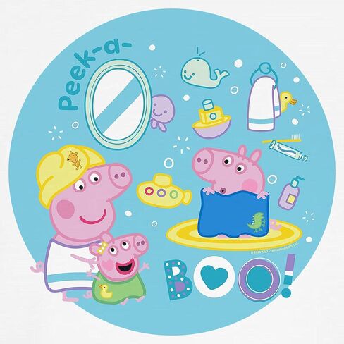 CafePress Peppa Pig: Bath Time Kids Baseball T Shirt Kids Cotton Baseball Jersey, 3/4 Raglan Sleeve Shirt in Saudi Arabia