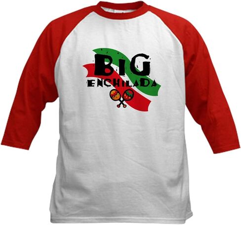 Cafepress Big Enchilada Kids Baseball Jersey Kids Cotton Baseball Jersey ، 3/4 Raglan Sleeve Shirt in Kuwait
