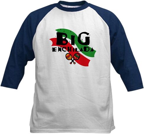 Cafepress Big Enchilada Kids Baseball Jersey Kids Cotton Baseball Jersey ، 3/4 Raglan Sleeve Shirt in Kuwait