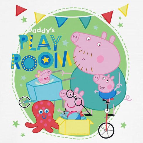 Cafepress Peppa Pig: Daddy's Play Room Kids Baseball T Shirt Kids Cotton Baseball Jersey ، 3/4 Raglan Sleeve Shirt in Kuwait