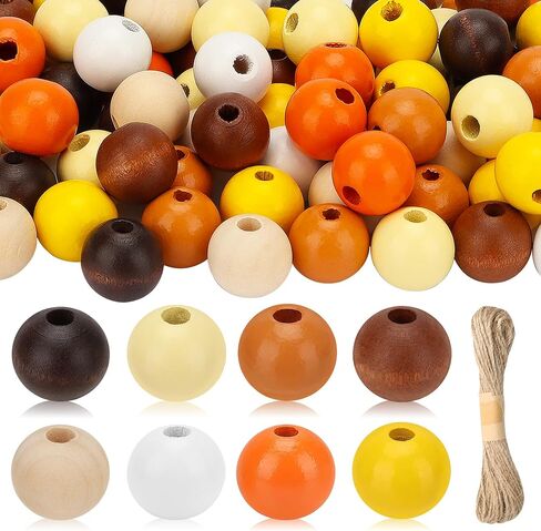 Lucleag 210Pcs Christmas Wooden Bead, Red White Green Wooden Beads DIY Crafts Kits, Christmas Tree Wood Beads Ornaments Xmas Wood Bead with Hemp Rope for Christmas Decor Gifts Party Supplies in Saudi Arabia
