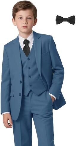 Boys Suit for Kids 6 Pieces Formal Dresswear Set Teen Boys Tuxedo Suits for Wedding Graduation in Kuwait