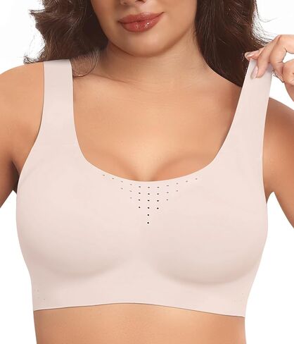 Womens Minimizer Bras for Women Full Coverage Wireless Plus Size Supportive Wide Strap Tshirt Seamless Bra Bralette in Saudi Arabia