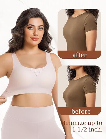 Womens Minimizer Bras for Women Full Coverage Wireless Plus Size Supportive Wide Strap Tshirt Seamless Bra Bralette in Saudi Arabia