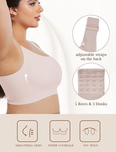 Womens Minimizer Bras for Women Full Coverage Wireless Plus Size Supportive Wide Strap Tshirt Seamless Bra Bralette in Saudi Arabia