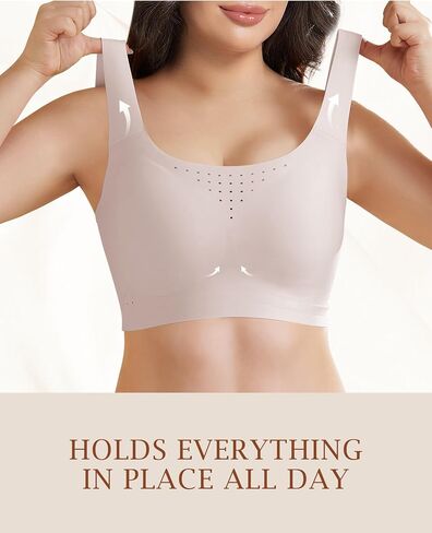 Womens Minimizer Bras for Women Full Coverage Wireless Plus Size Supportive Wide Strap Tshirt Seamless Bra Bralette in Saudi Arabia
