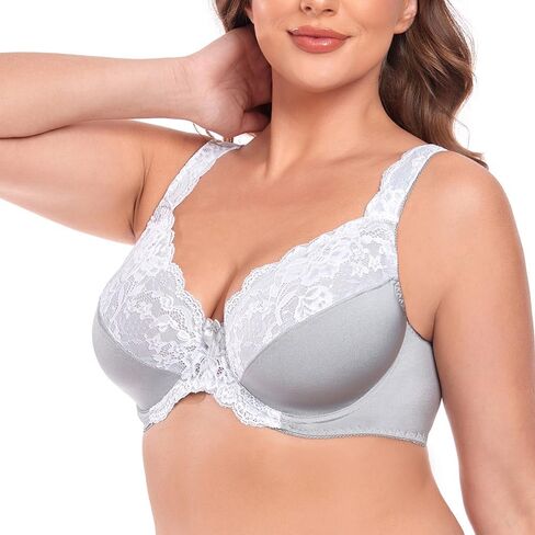 Women's Underwire Full Coverage Lace Bra Plus Size Non Padded Comfort Minimizer in Saudi Arabia